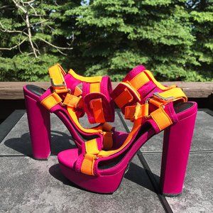 Orange And Fuchsia Pink Heels